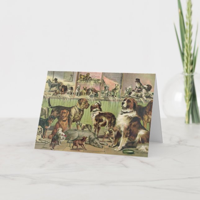 Eine Vintage Karte für Hunde (Vorderseite)