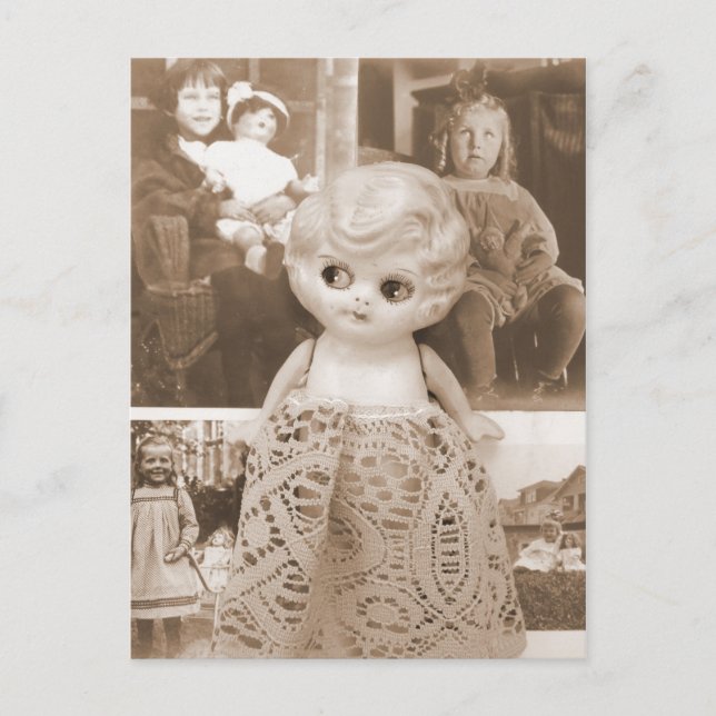 Eine Vintage Puppensache Postkarte (Vorderseite)