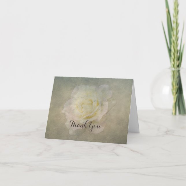 Eine Vintage Rose Romance Danken-Sie Dankeskarte (Vorderseite)