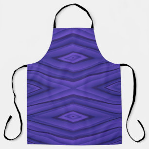 Eine violette Schürze mit geometrischem Raute-Must