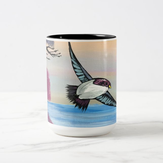 Eine Vogelperspektive Zweifarbige Tasse (Mittel)