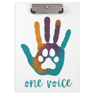 Eine Voice Paw Print-Zwischenablage Klemmbrett