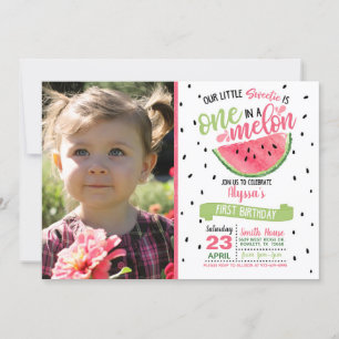 Eine von einer Wassermelone Foto-Einladung Einladung