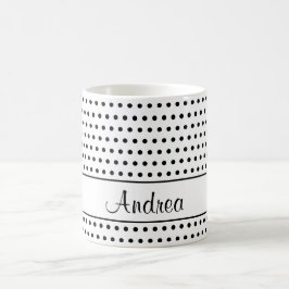 Eine Vorlage für Ihren Namen, schwarze Punkte auf Kaffeetasse