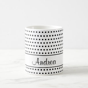 Eine Vorlage für Ihren Namen, schwarze Punkte auf  Kaffeetasse