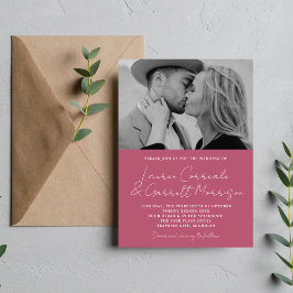 Eine wahre Einfachheit 3 Modernes Foto Hochzeit Einladung