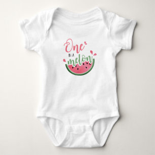 Eine Wassermelone Wassermelone Wasserfarbe 1. Gebu Baby Strampler