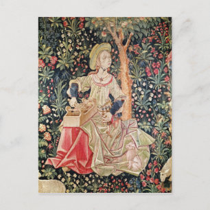 Eine weibliche Spinning Postkarte