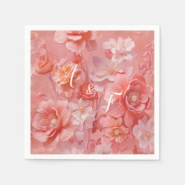 Eine weiche, rosa Farbe namens Peach Fuzz Blume Serviette