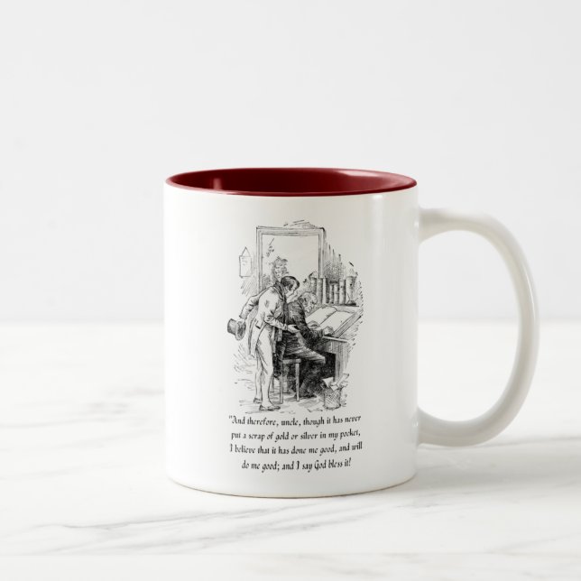 Eine Weihnachts-Carol-Tasse Zweifarbige Tasse (Rechts)