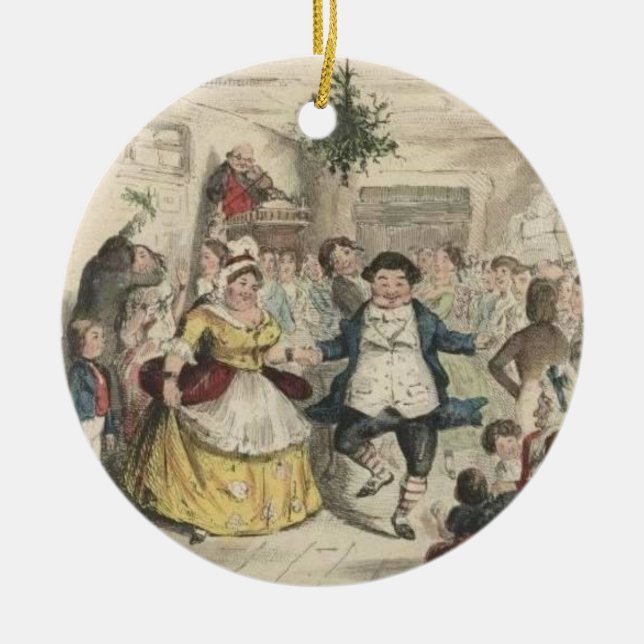 Eine Weihnachtscarol-Verzierung Keramik Ornament (Vorne)