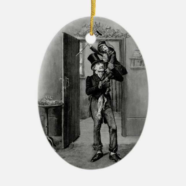 Eine Weihnachtscarol-Verzierung Keramik Ornament (Vorne)