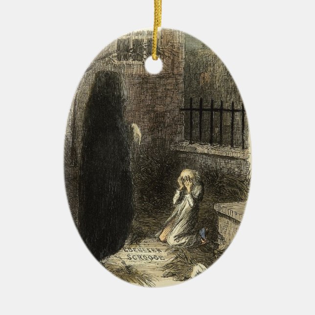 Eine Weihnachtscarol-Verzierung Keramik Ornament (Vorne)