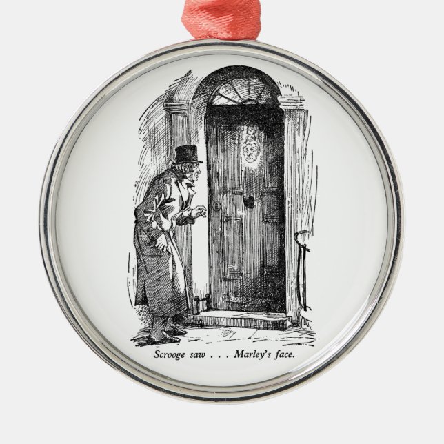 Eine Weihnachtscarol-Verzierung - Marleys Gesicht Ornament Aus Metall (Vorne)