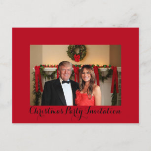 Eine Weihnachtseinladung von Donald und Melania Postkarte
