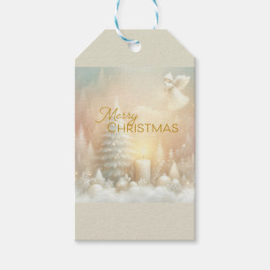 Eine Weihnachtsengel-Fantasie-Schneelandschaft Geschenkanhänger