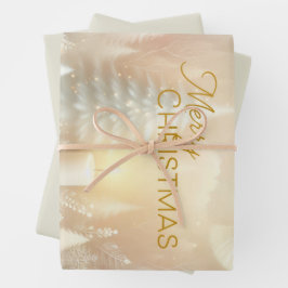 Eine Weihnachtsengel-Fantasie-Schneelandschaft Geschenkpapier Set