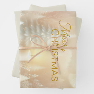 Eine Weihnachtsengel-Fantasie-Schneelandschaft Geschenkpapier Set