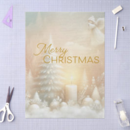 Eine Weihnachtsengel-Fantasie-Schneelandschaft Seidenpapier