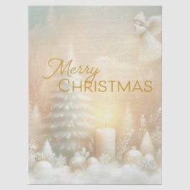 Eine Weihnachtsengel-Fantasie-Schneelandschaft Seidenpapier