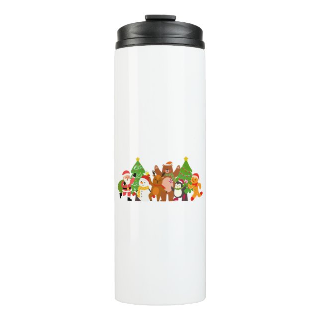 Eine Weihnachtsfiguren-Crew Thermosbecher (Vorderseite)