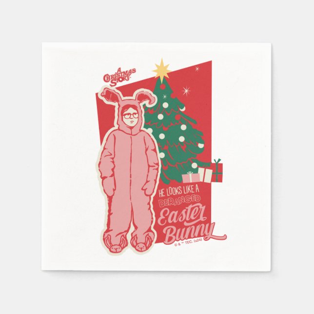 Eine Weihnachtsgeschichte | Deranged Oaster Bunny Serviette (Vorderseite)