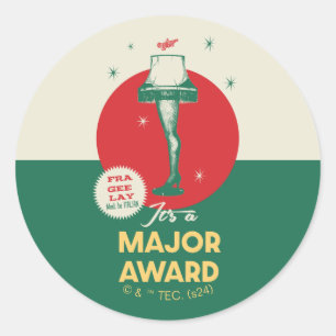 Eine Weihnachtsgeschichte   Leg Lamp Major Award Runder Aufkleber
