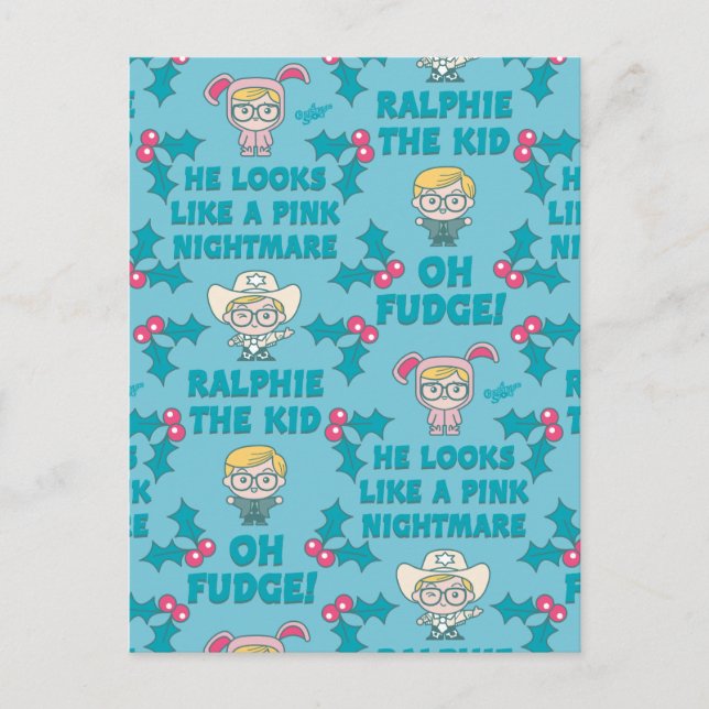Eine Weihnachtsgeschichte | Ralphie das Kid-Muster Postkarte (Vorderseite)