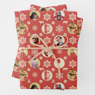 Eine Weihnachtsgeschichte Retro-Snowflake-Muster Geschenkpapier Set