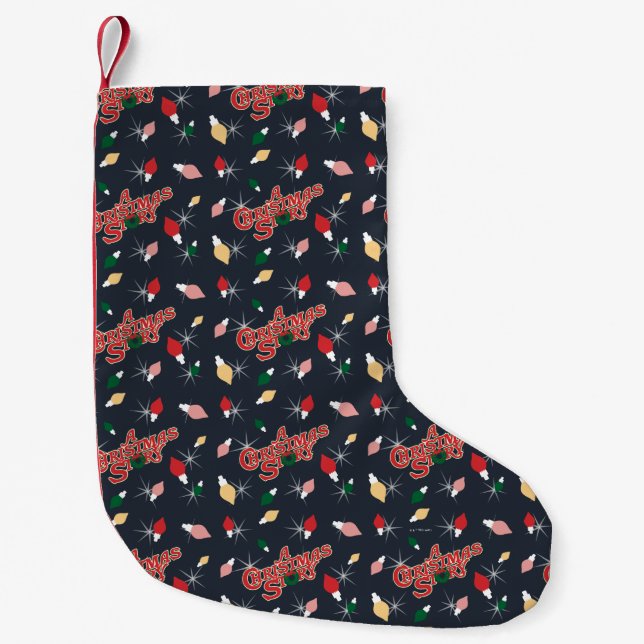 Eine Weihnachtsgeschichte | Weihnachtslichtmuster Kleiner Weihnachtsstrumpf (Vorderseite)