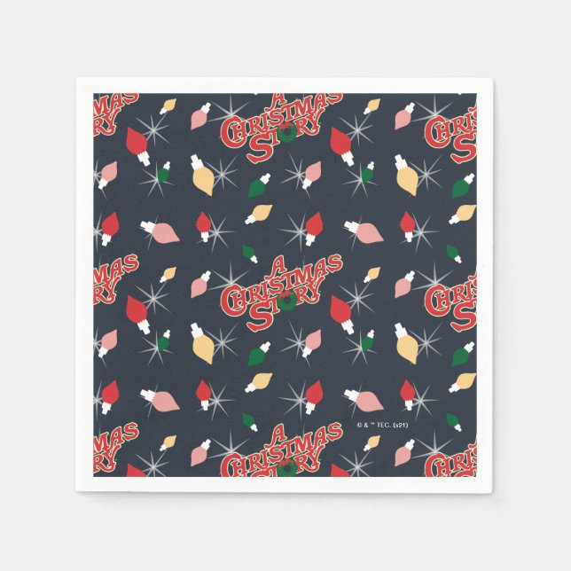 Eine Weihnachtsgeschichte | Weihnachtslichtmuster Serviette (Vorderseite)