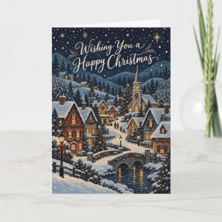 Eine Weihnachtsgrußkarte für einen schneebedeckten Karte