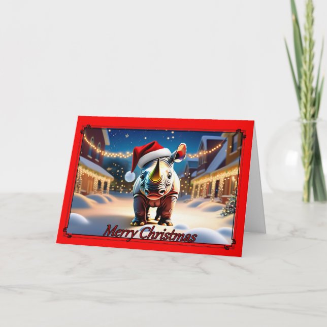 Eine Weihnachtskarte aus Rhino-Milbe Karte (Vorderseite)