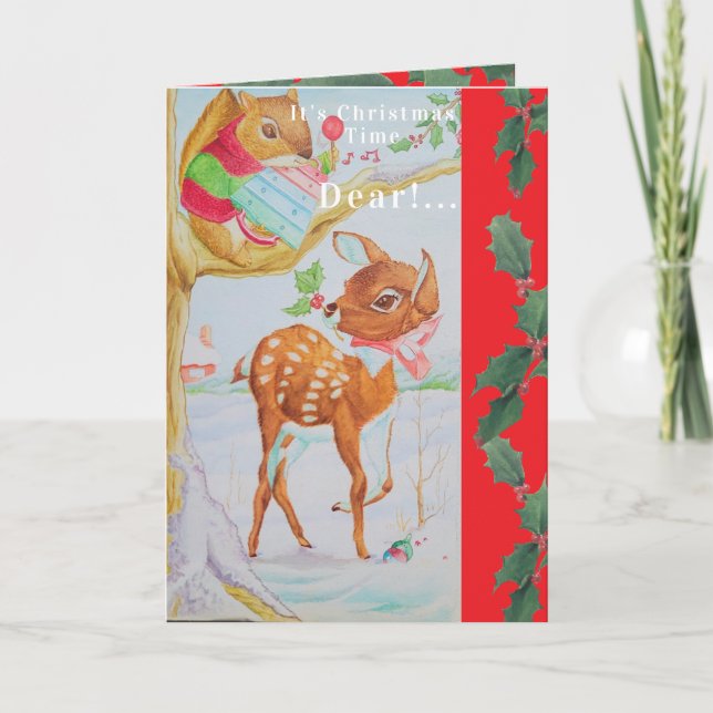 Eine Weihnachtskarte für ein liebes kleines Mädche Karte (Vorderseite)