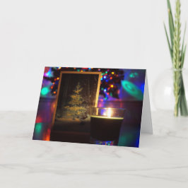 Eine Weihnachtskerzenstimmung. Weihnachtskarte Karte