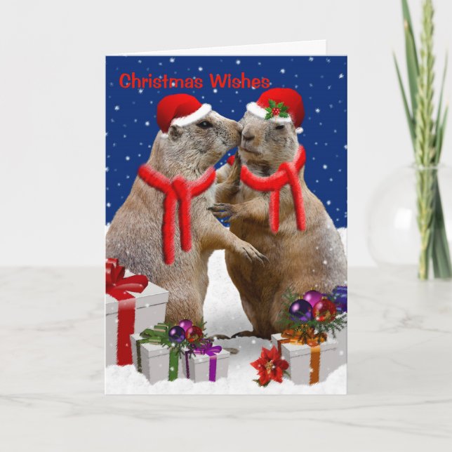Eine Weihnachtskiss-Karte Feiertagskarte (Vorderseite)