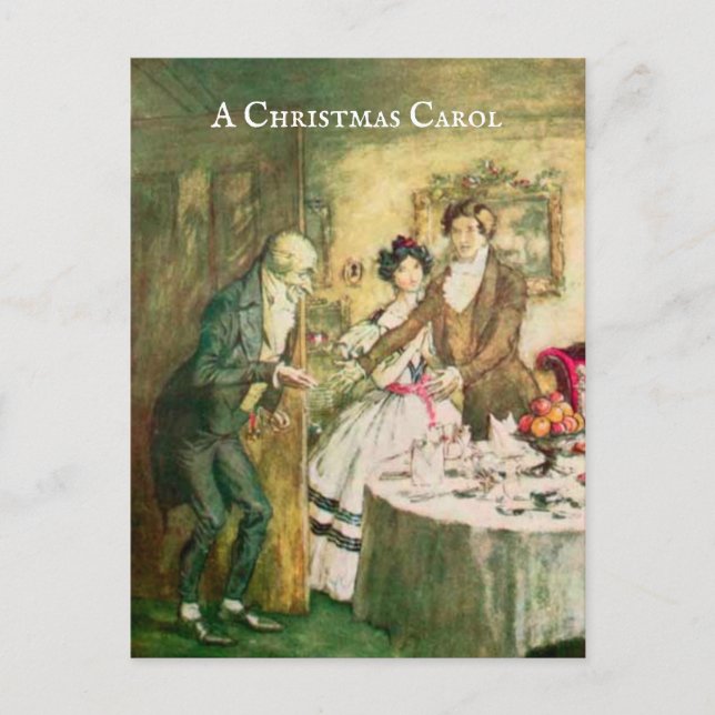 Eine Weihnachtslieder-Vintage Bildhauerei Postkarte (Vorderseite)