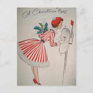 Eine Weihnachtsnotiz Vintage Retro Postkarte