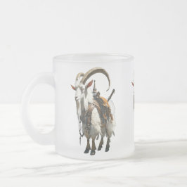 Eine weiße Keramiktasse mit einer Abbildung eines Mattglastasse