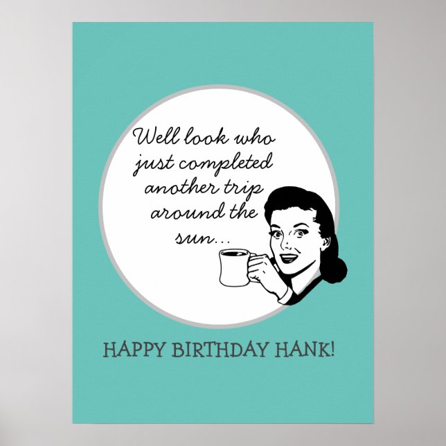 Eine weitere Reise um die Sonne Funny Retro Custom Poster (Vorne)