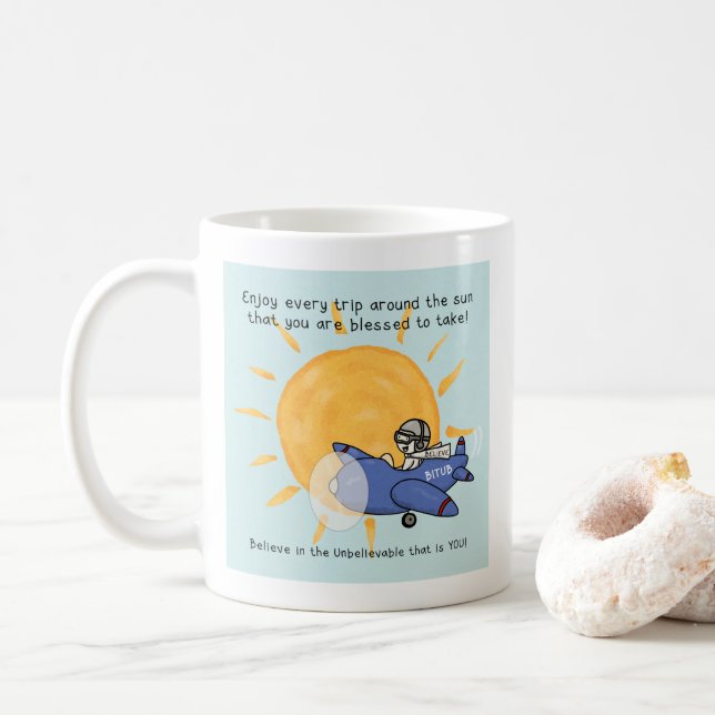 Eine weitere Rundreise um die Sonne Kaffeetasse (Mit Donut)