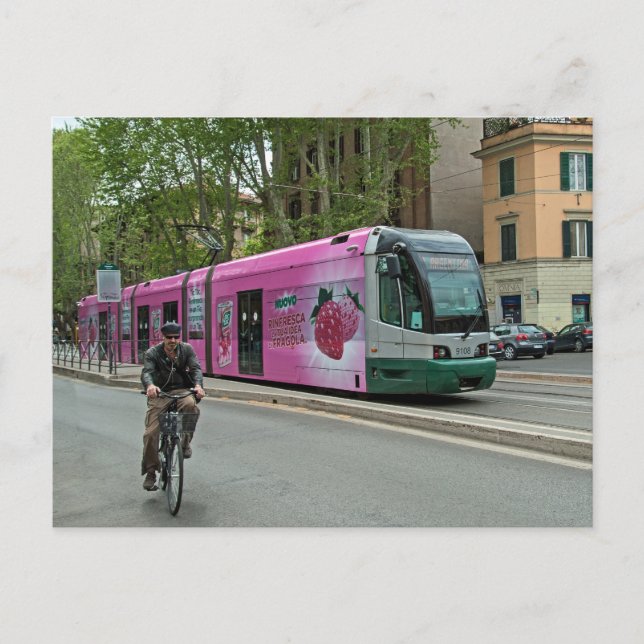 Eine weitere Straßenbahn in Rom Postkarte (Vorderseite)