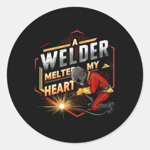 Eine Welder schmolz meine Herztalentin Ehefrau Fre Runder Aufkleber
