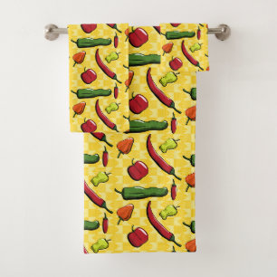 Eine Welt der Chili Paprikaschoten Handtuchskarte Badhandtuch Set