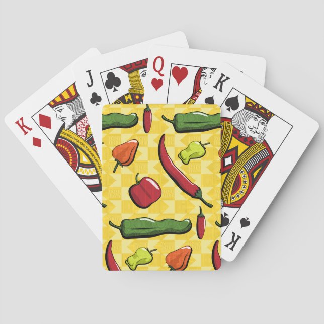 Eine Welt der Chili Paprikaschoten Klassische Spie Spielkarten (Rückseite)