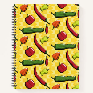 Eine Welt der Chili-Paprikaschoten Spiral-Notebook Notizbuch