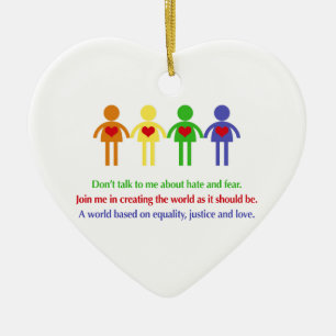 Eine Welt der Gleichheit, Gerechtigkeit und Liebe Keramikornament