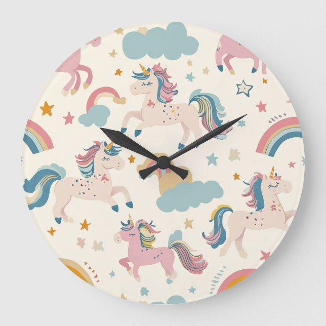 Eine Welt der Kindergarne Große Wanduhr (Vorderseite)