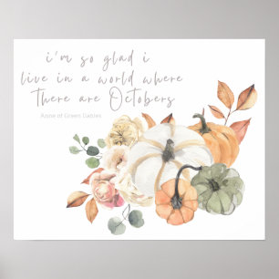 Eine Welt der Oktober fällt Herbst Poster