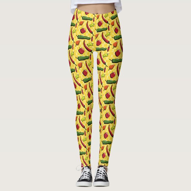 Eine Welt des Chilis Paprikaschoten Leggings (Vorderseite)
